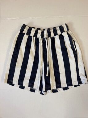 Urban Outfitters Blue White Striped Comfy Shorts Drawstring Womens Size Small